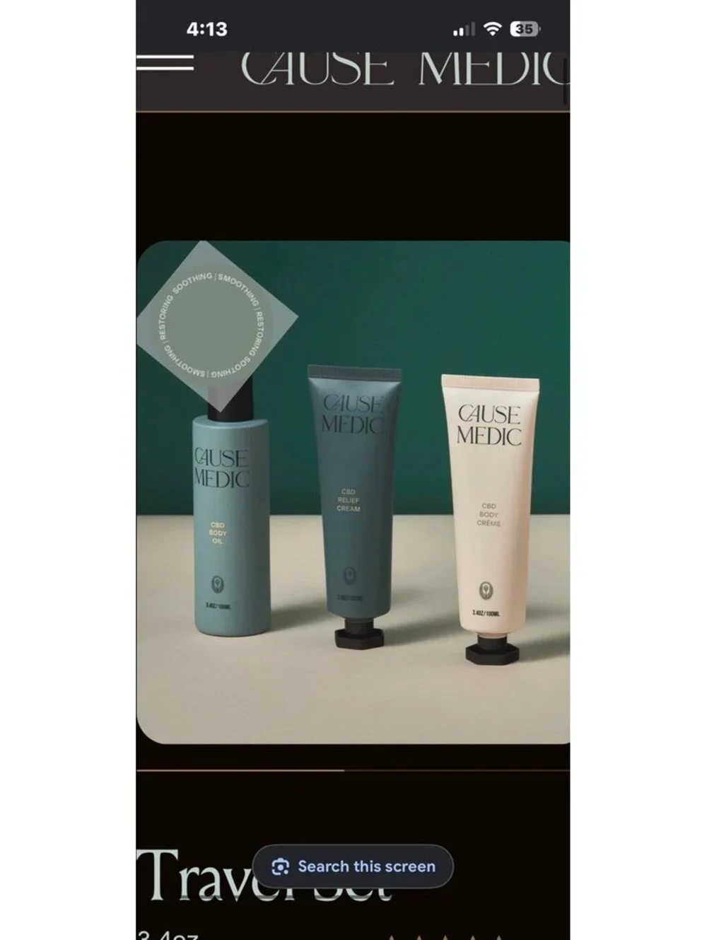 Cause+Medic CBD Travel Gift Set New Sealed THC Free 3 Piece  Category